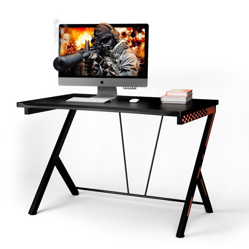 Desk Setup L Shaped - โต๊ะคอมพิวเตอร์ตามหลักสรีรศาสตร์ที่ทันสมัย ​​ท็อปโต๊ะทำจาก MDF พร้อมโครงโลหะ ดีไซน์กะทัดรัดสำหรับโฮมออฟฟิศขนาดเล็กและการตั้งค่าสำหรับเล่นเกม ประกอบง่าย