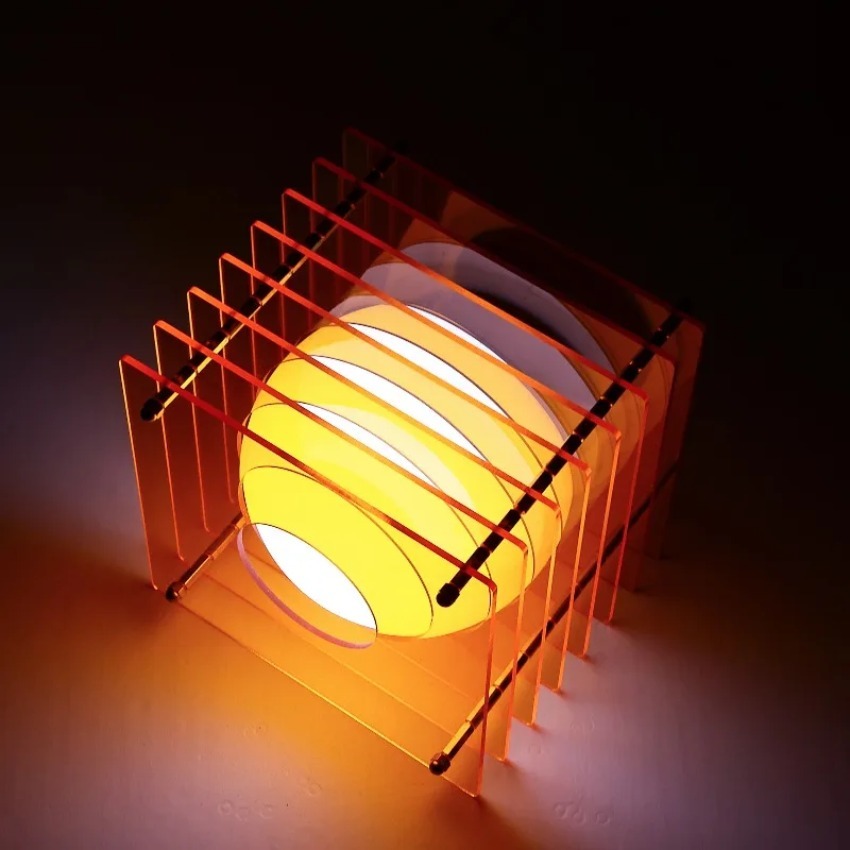 Desk Setup Lamp - โคมไฟดวงจันทร์ DIY อะคริลิกหลายชั้น ตกแต่งโต๊ะทำงาน สร้างบรรยากาศ แสงไฟประดับห้อง