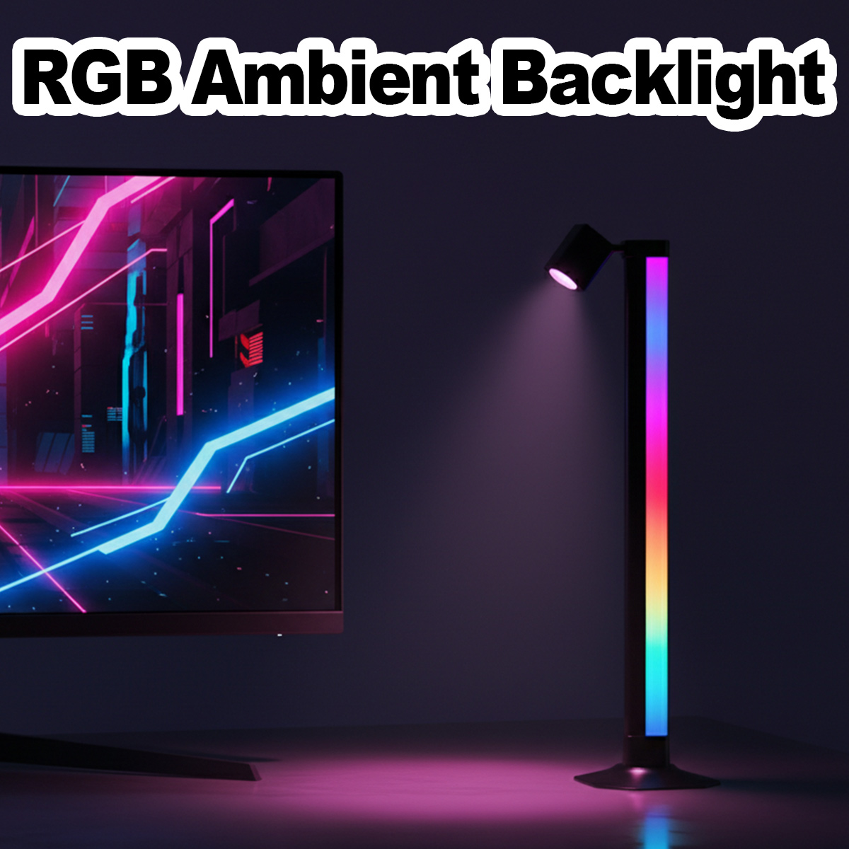 Desk Setup With Tv - ไฟ LED RGB อัจฉริยะ ควบคุมผ่านแอพ ซิงค์เพลงได้