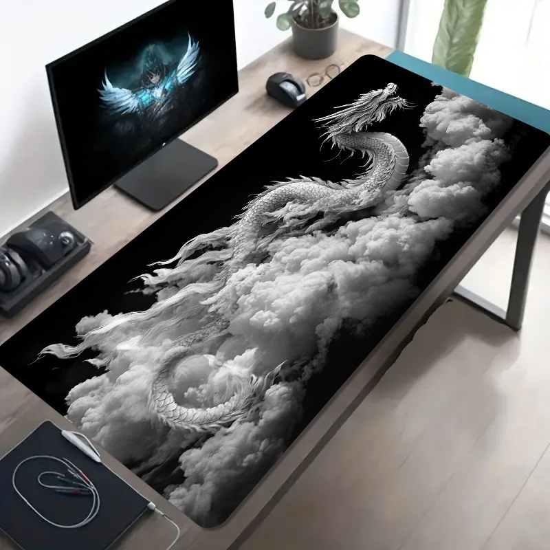 แผ่นรองเมาส์เกมมิ่งลายมังกรขาว - Desk Setup Pc And Laptop บทวิจารณ์และราคา