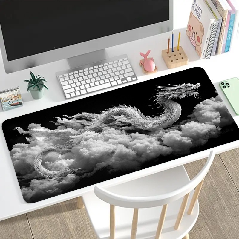 แผ่นรองเมาส์เกมมิ่งลายมังกรขาว - Desk Setup Pc And Laptop บทวิจารณ์และราคา