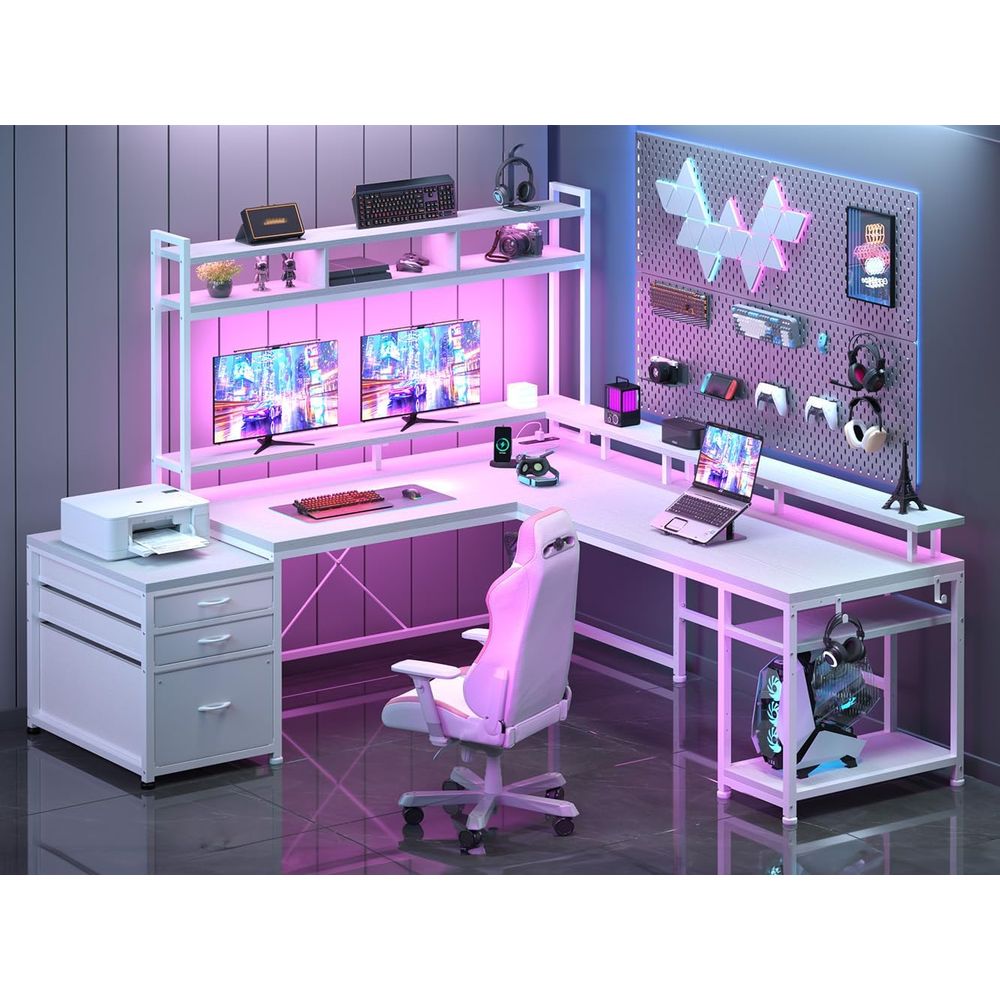 โต๊ะทำงานรูปตัว L ขนาด 104 นิ้ - Desk Setup L Shaped บทวิจารณ์และราคา