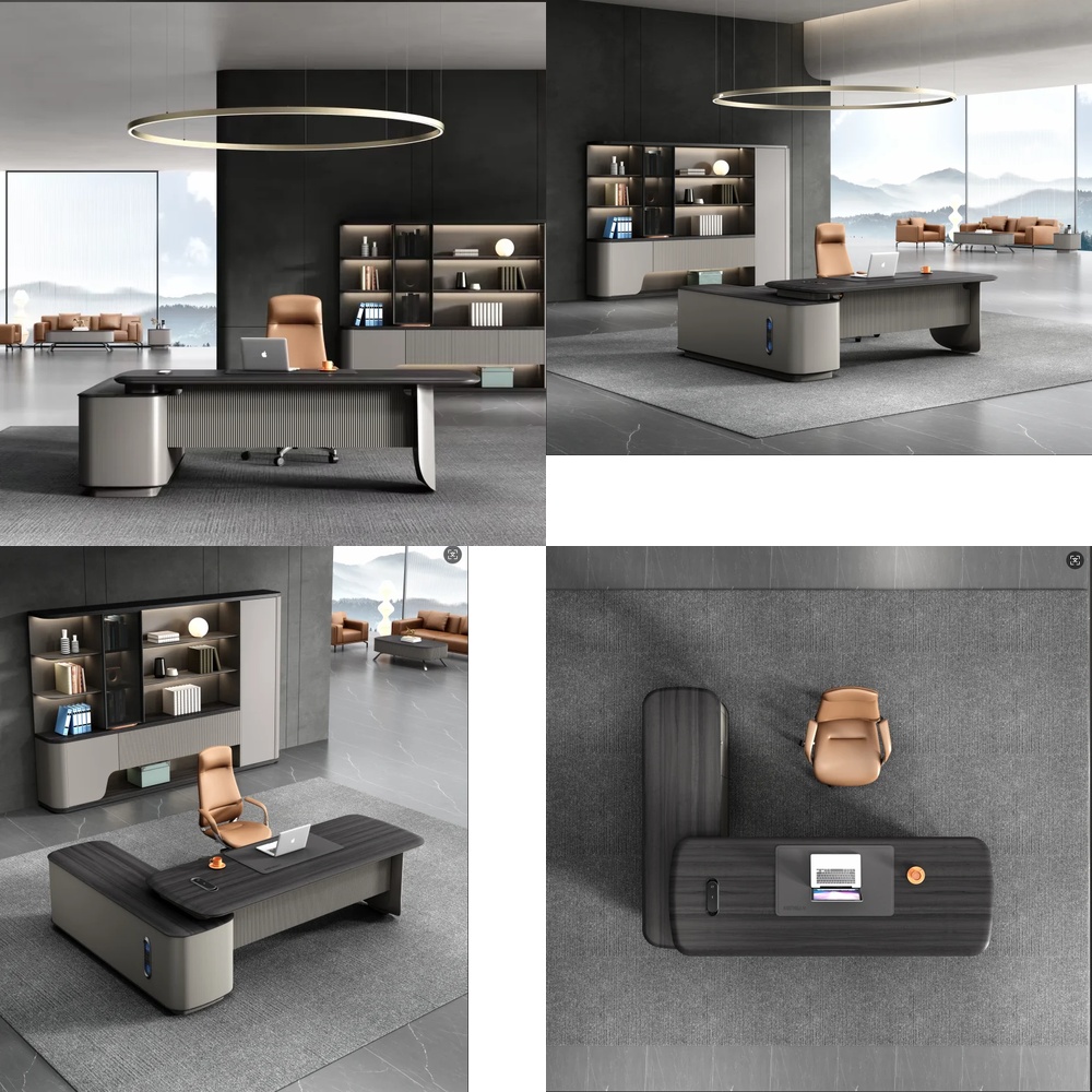โต๊ะทำงานผู้บริหารรูปตัว L สไต - Desk Setup L Shaped บทวิจารณ์และราคา
