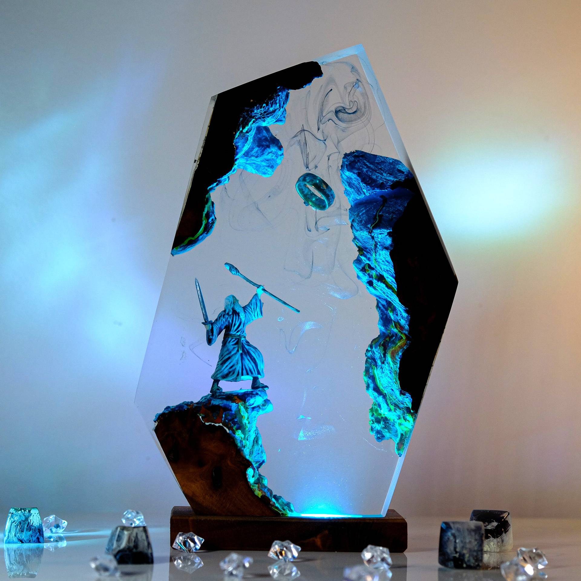 โคมไฟเรซิ่นรูปฉากภาพยนตร์ แหวน - Desk Setup Lamp บทวิจารณ์และราคา