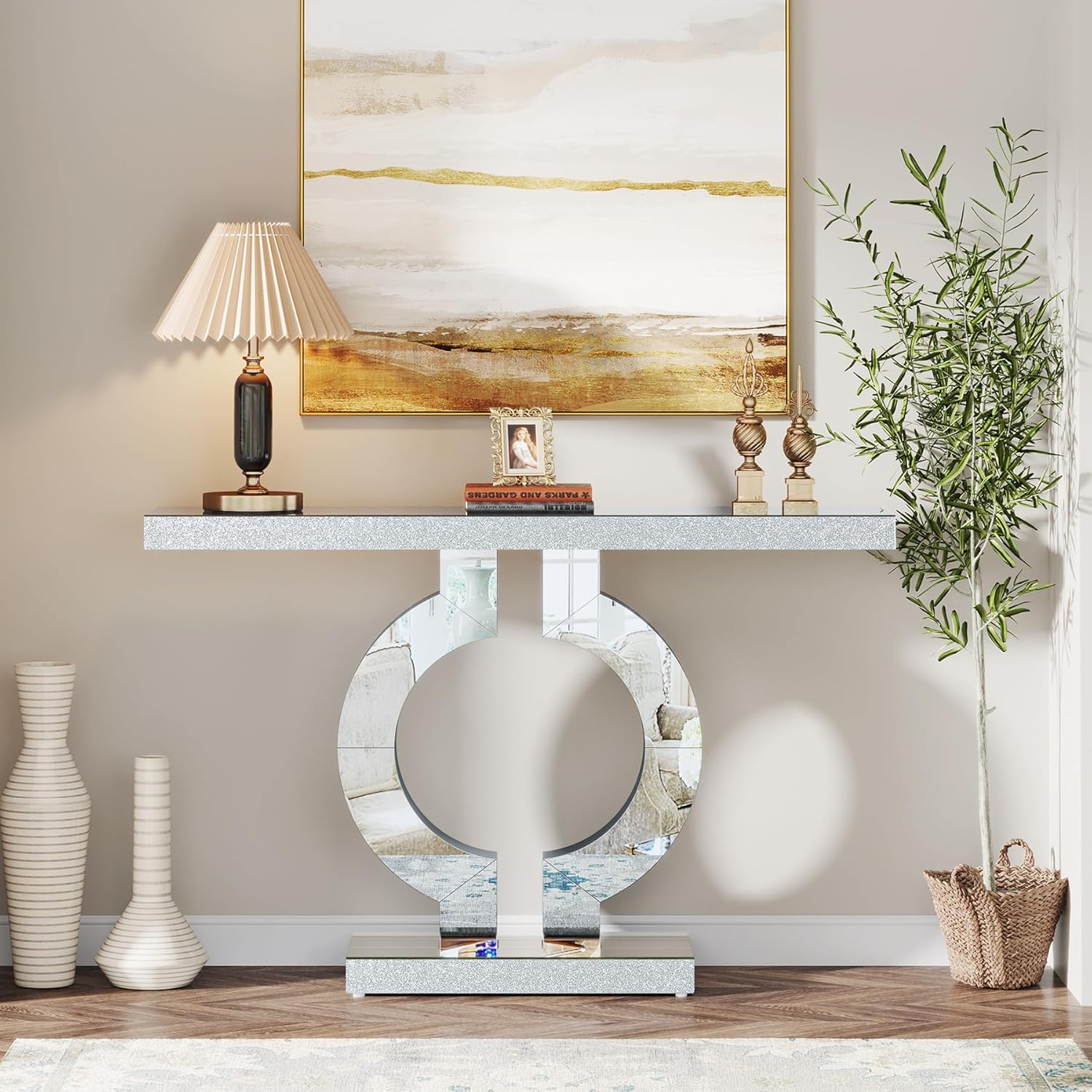 Tribesigns โต๊ะคอนโซลกระจกเงา  - Desk Setup Minimalist บทวิจารณ์และราคา